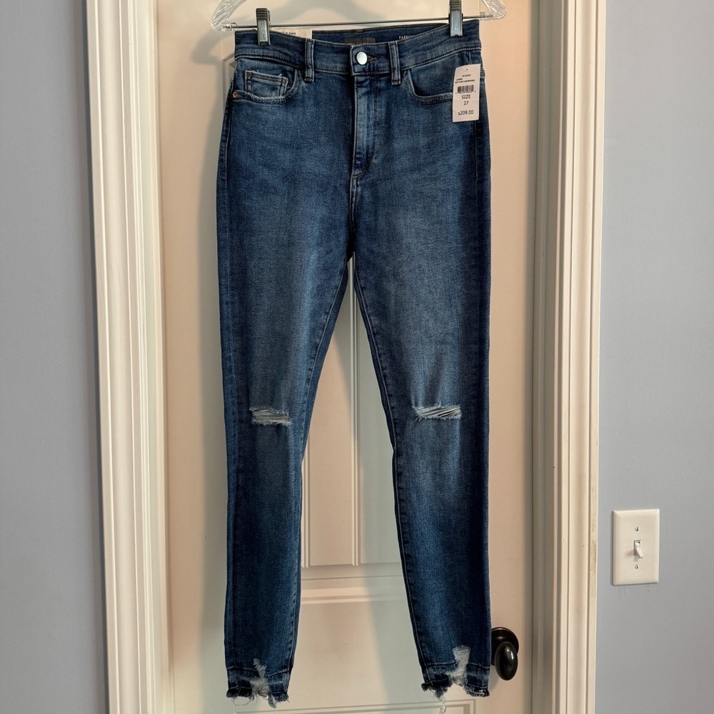 NEW DL1961 Farrow Skinny 27 Jeans High Rise Instasculpt Ankle Distressed